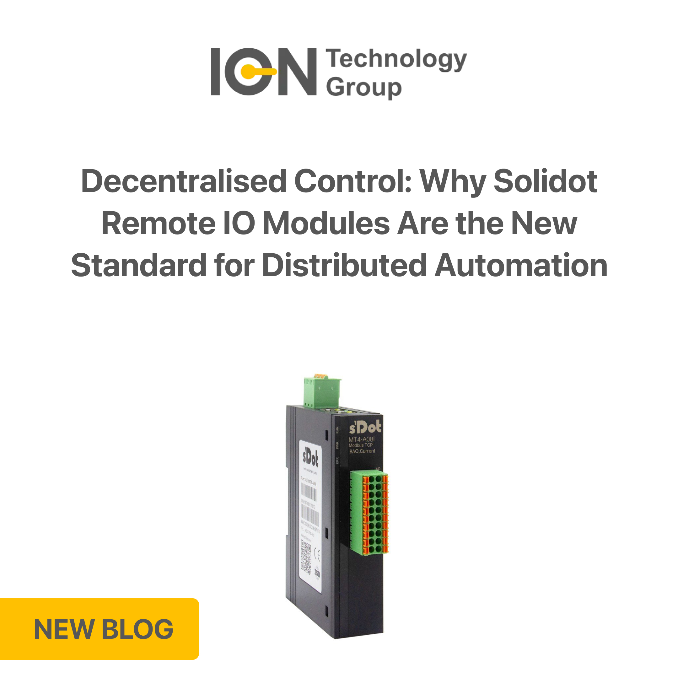 Decentralised Control: Why Solidot Remote IO Modules Are the New Standard for Distributed Automation